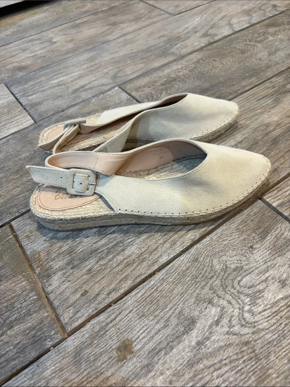 Boden Women’s Cream Espadrille Slingback Flats size 39 US 8